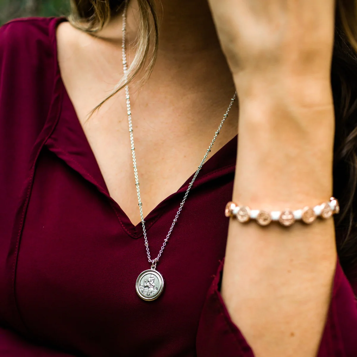 Archangel Michael & St. Christopher Protection Necklace - Blessed Bands