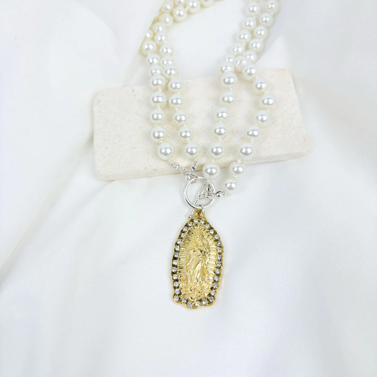 Our Lady of Guadalupe Pearl Necklace – Grace & Faith - Blessed Bands