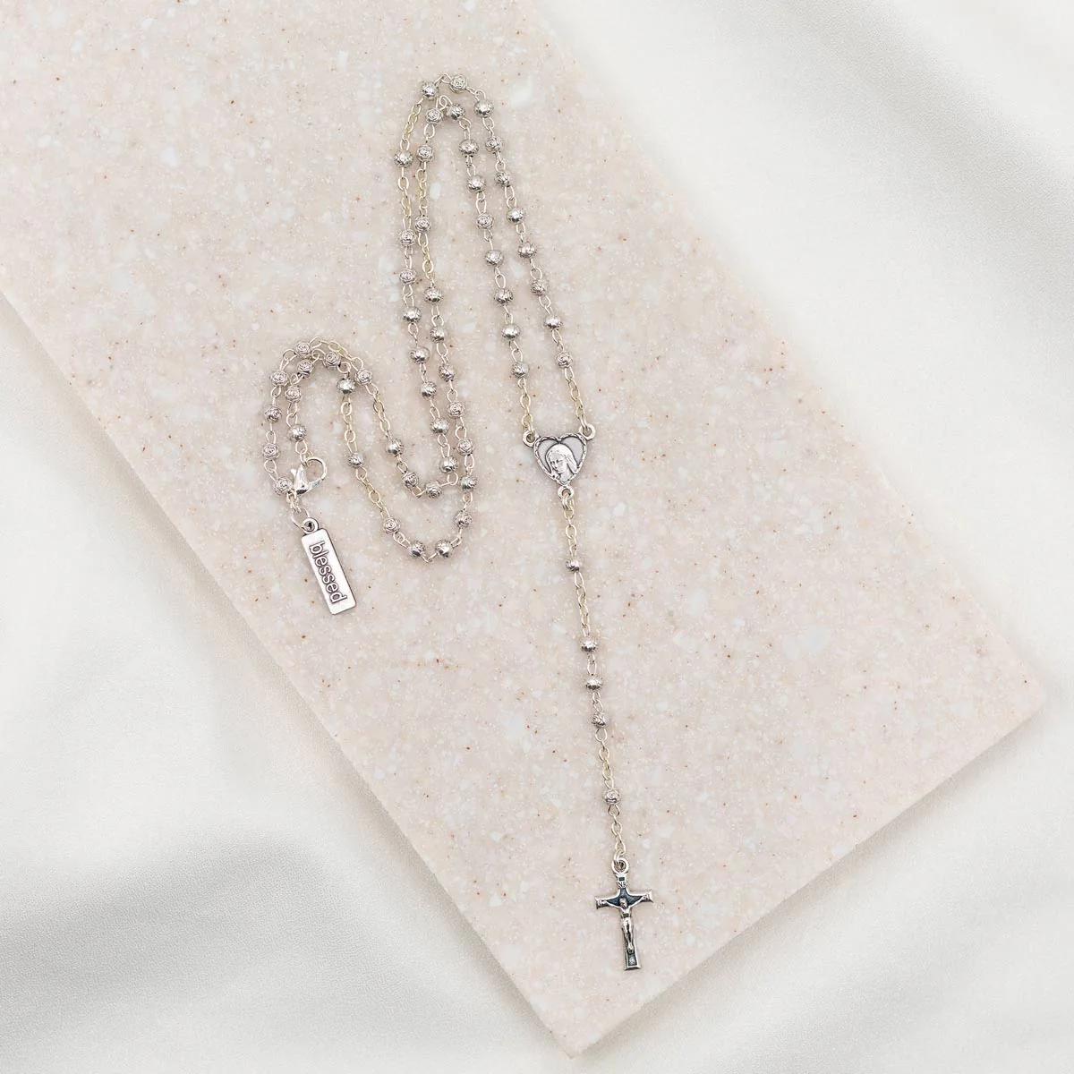 Rose Bead Medjugorje Rosary – Prayer & Faith Beads - Blessed Bands