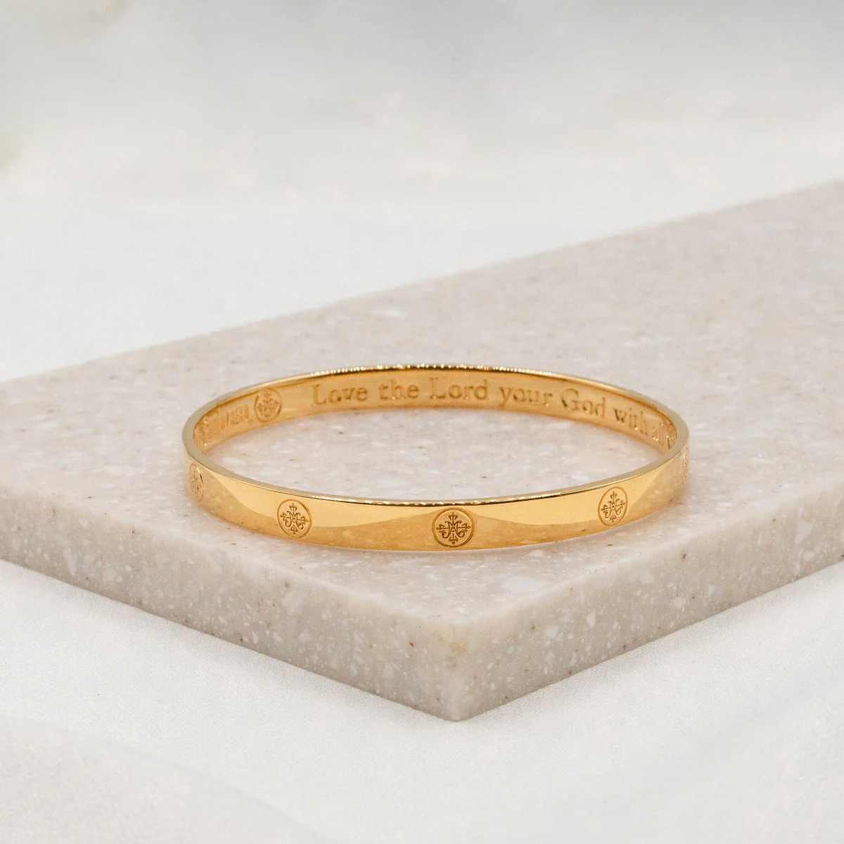Greatest Love Deuteronomy 6:5 Gold Bangle – Faith & Love - Blessed Bands