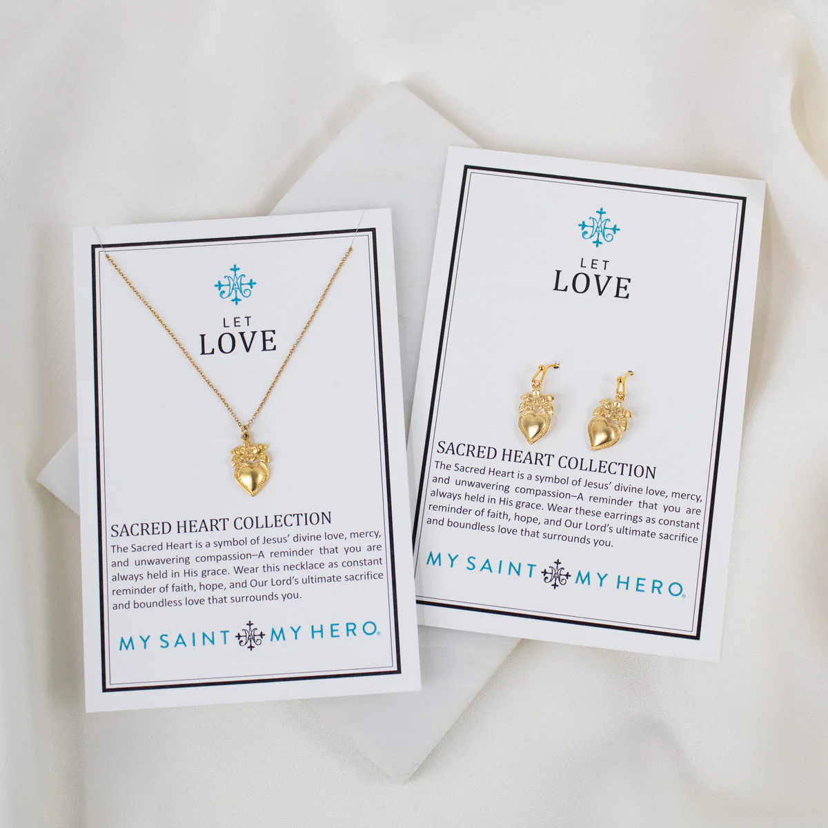 Sacred Heart Flower Earrings – Faith & Love Jewelry - Blessed Bands