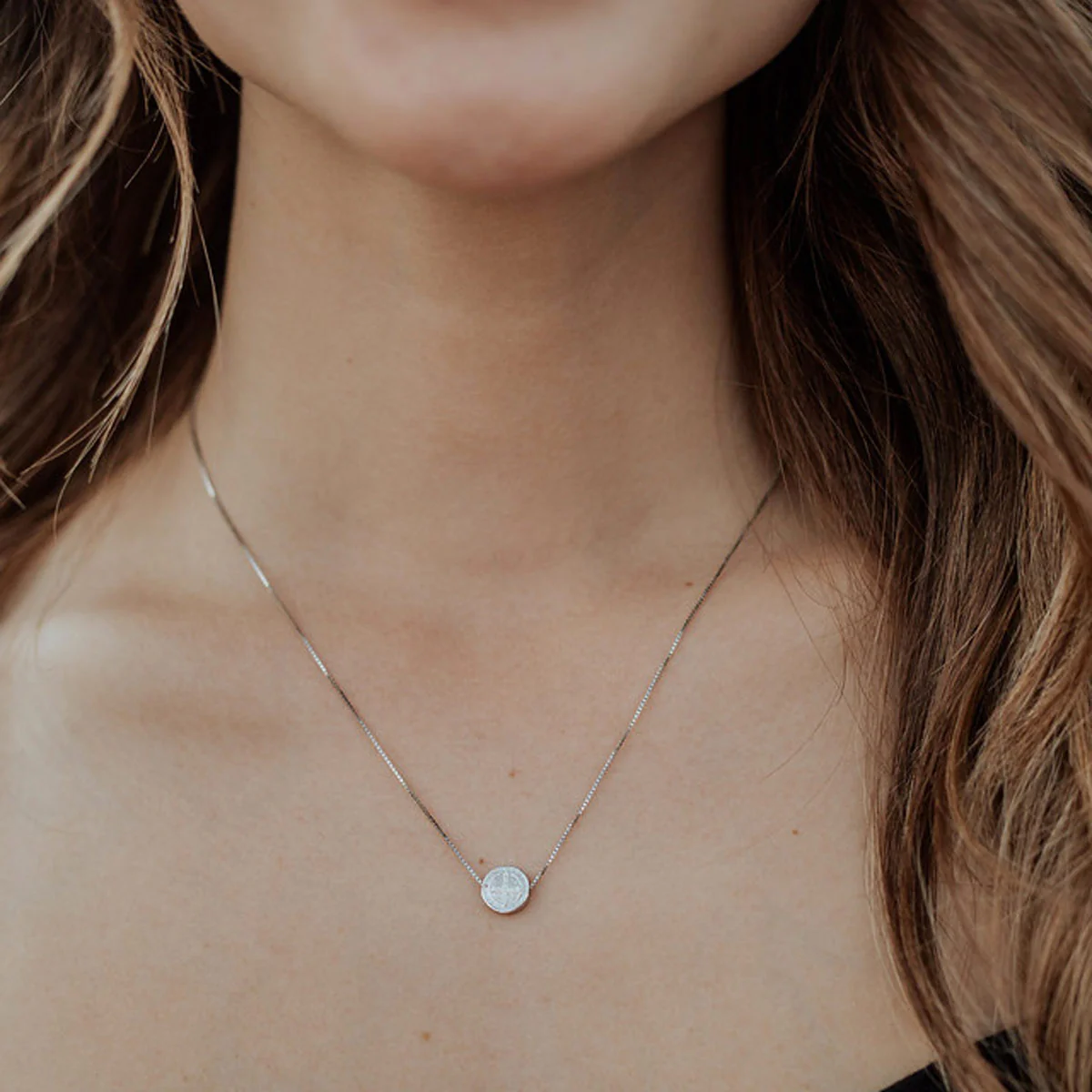 Benedictine Petite Necklace – Sterling Silver Faith Jewelry - Blessed Bands