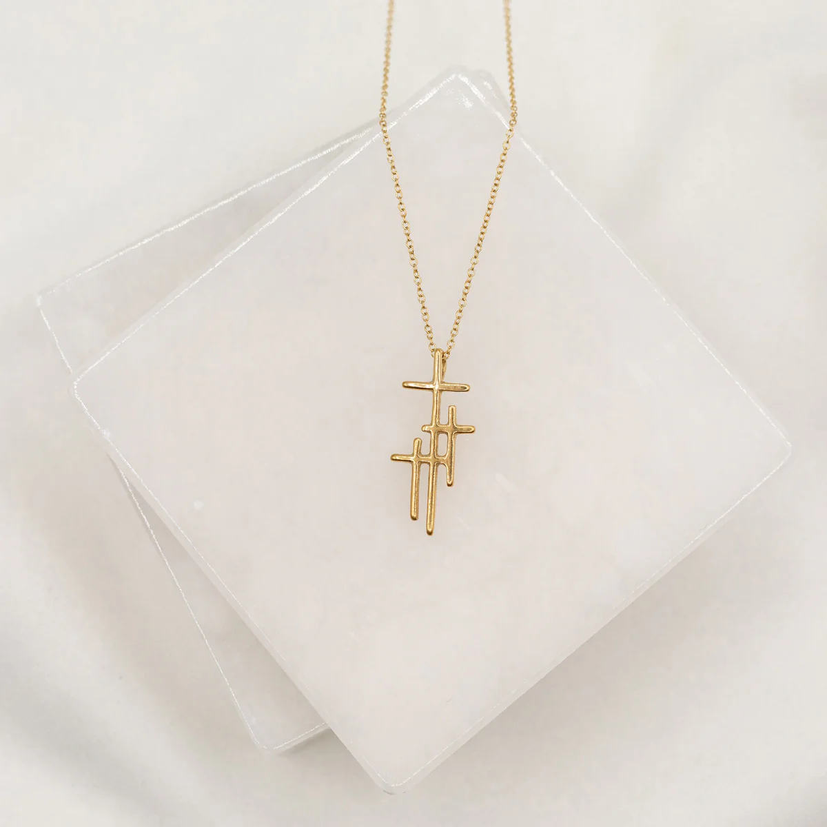 Faithful Light Three Cross Necklace – Hope & Redemption - Blessed Bands
