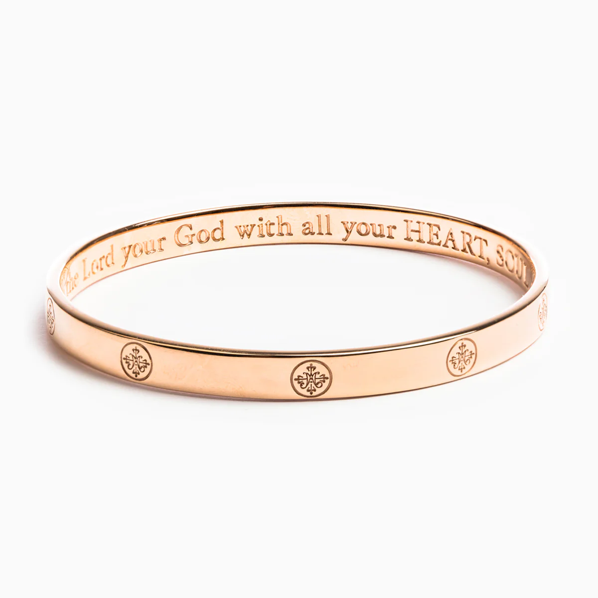Greatest Love Deuteronomy 6:5 Rose Gold Bangle – Faith - Blessed Bands
