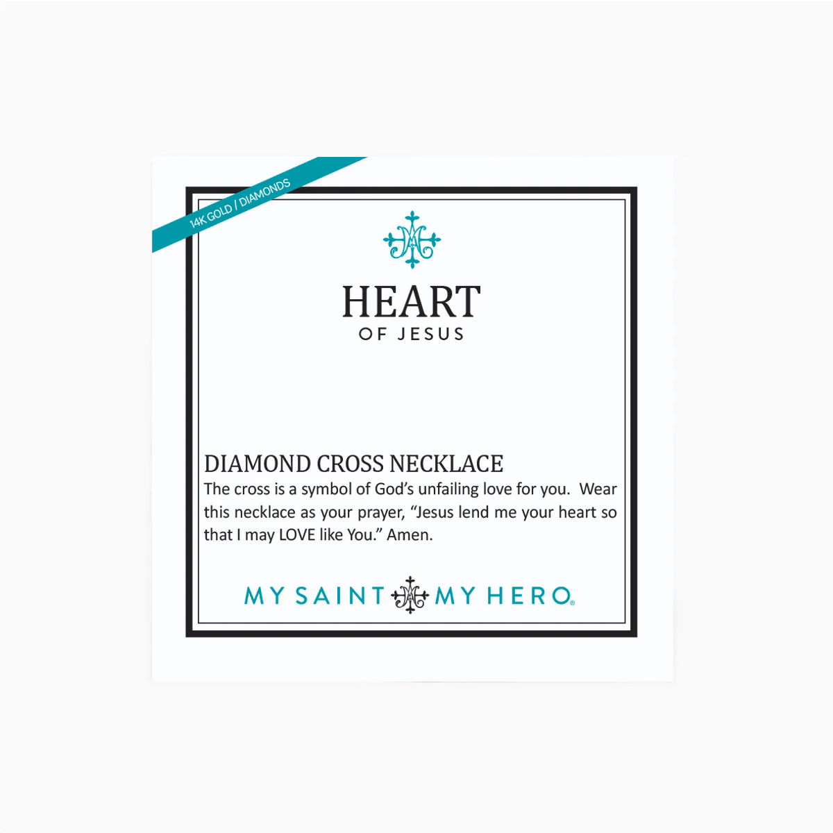 Heart of Jesus Diamond Cross Necklace – Faith & Love - Blessed Bands