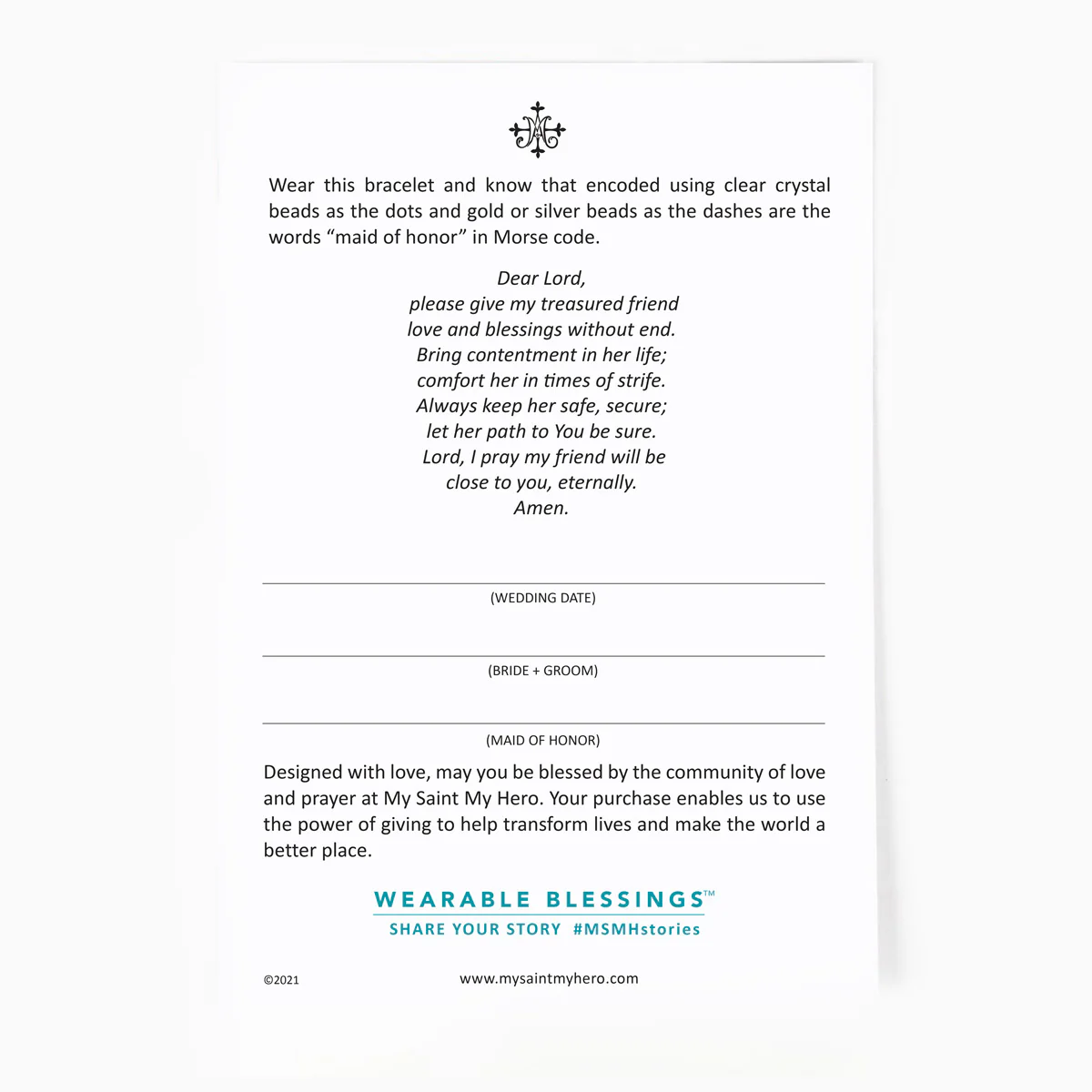 Maid of Honor Morse Code Bracelet – Faith & Friendship - Blessed Bands