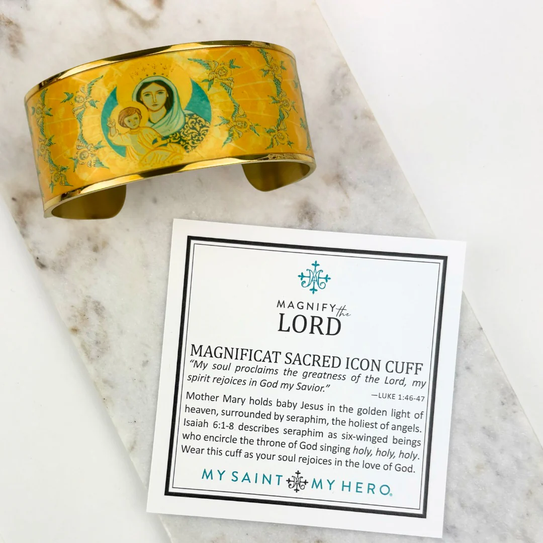 Magnificat Sacred Icon Cuff – Faith & Devotion Jewelry - Blessed Bands