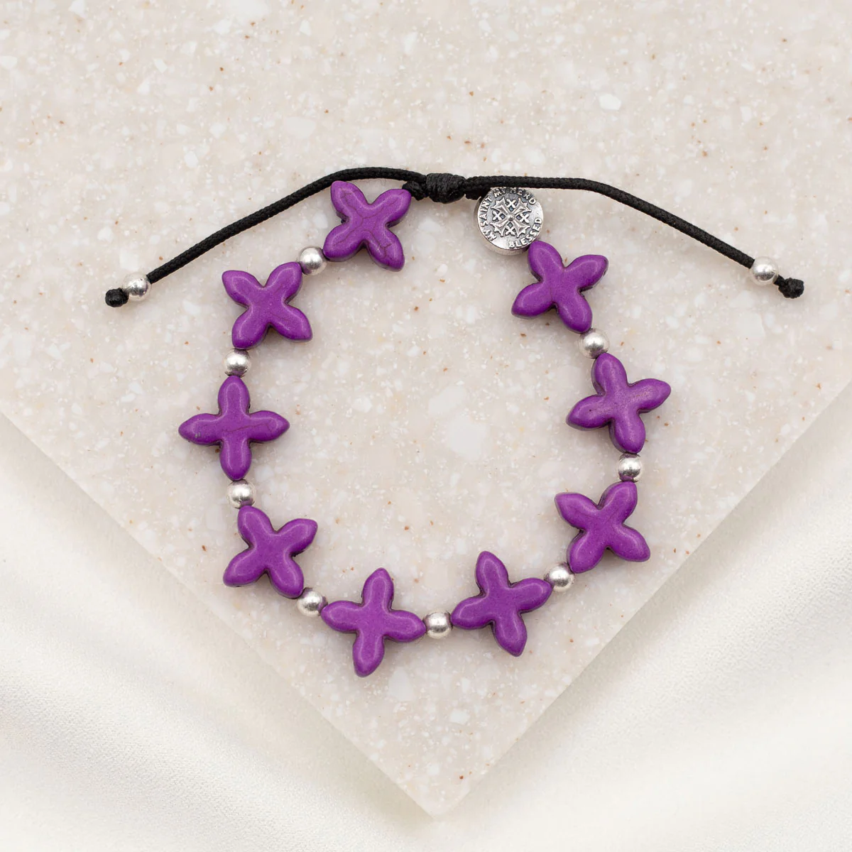 Grounded in Faith Beaded Cross Bracelet – Spiritual Strength - Blessed Bands