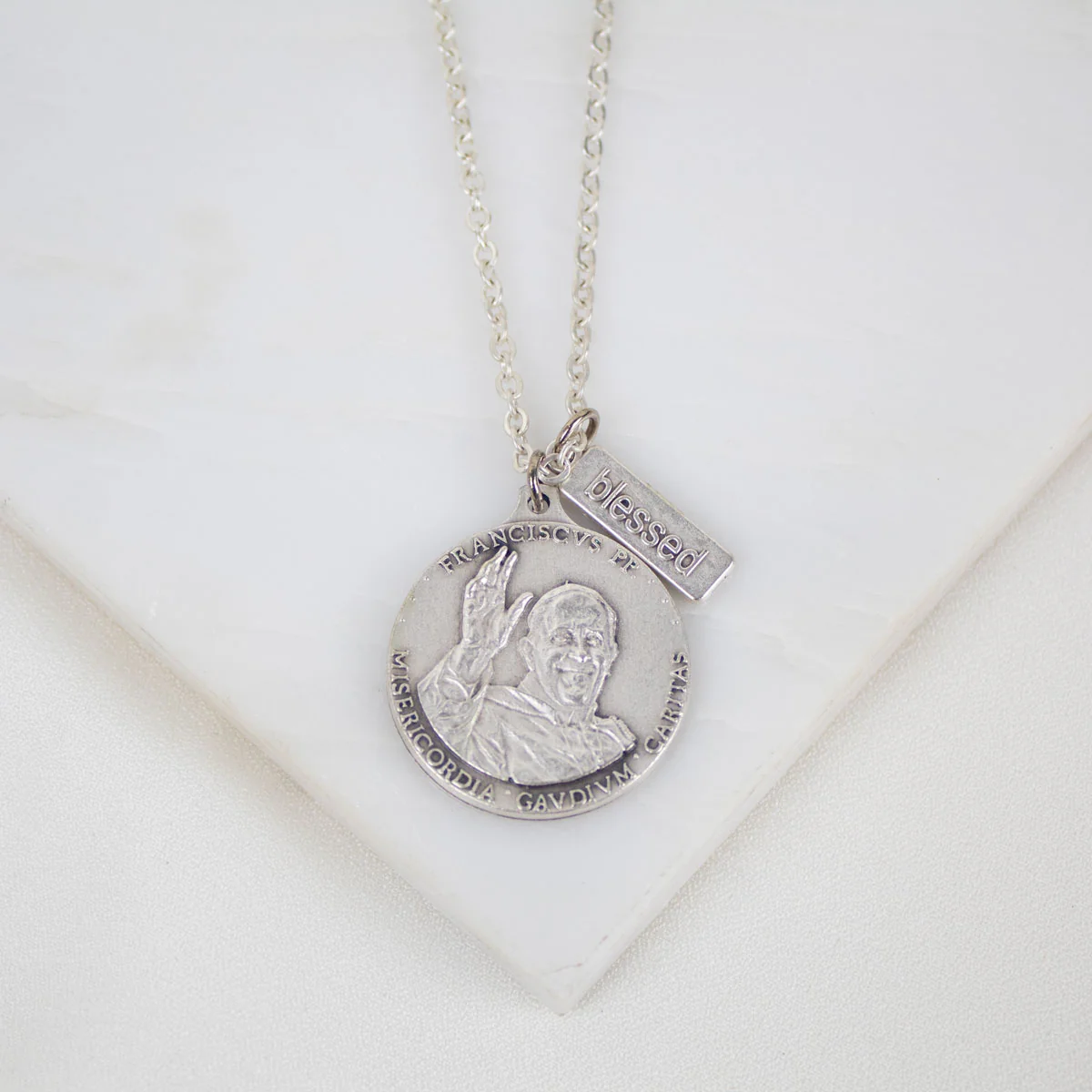 Pope Francis Medal Necklace – Faith, Hope & Blessing Pendant - Blessed Bands