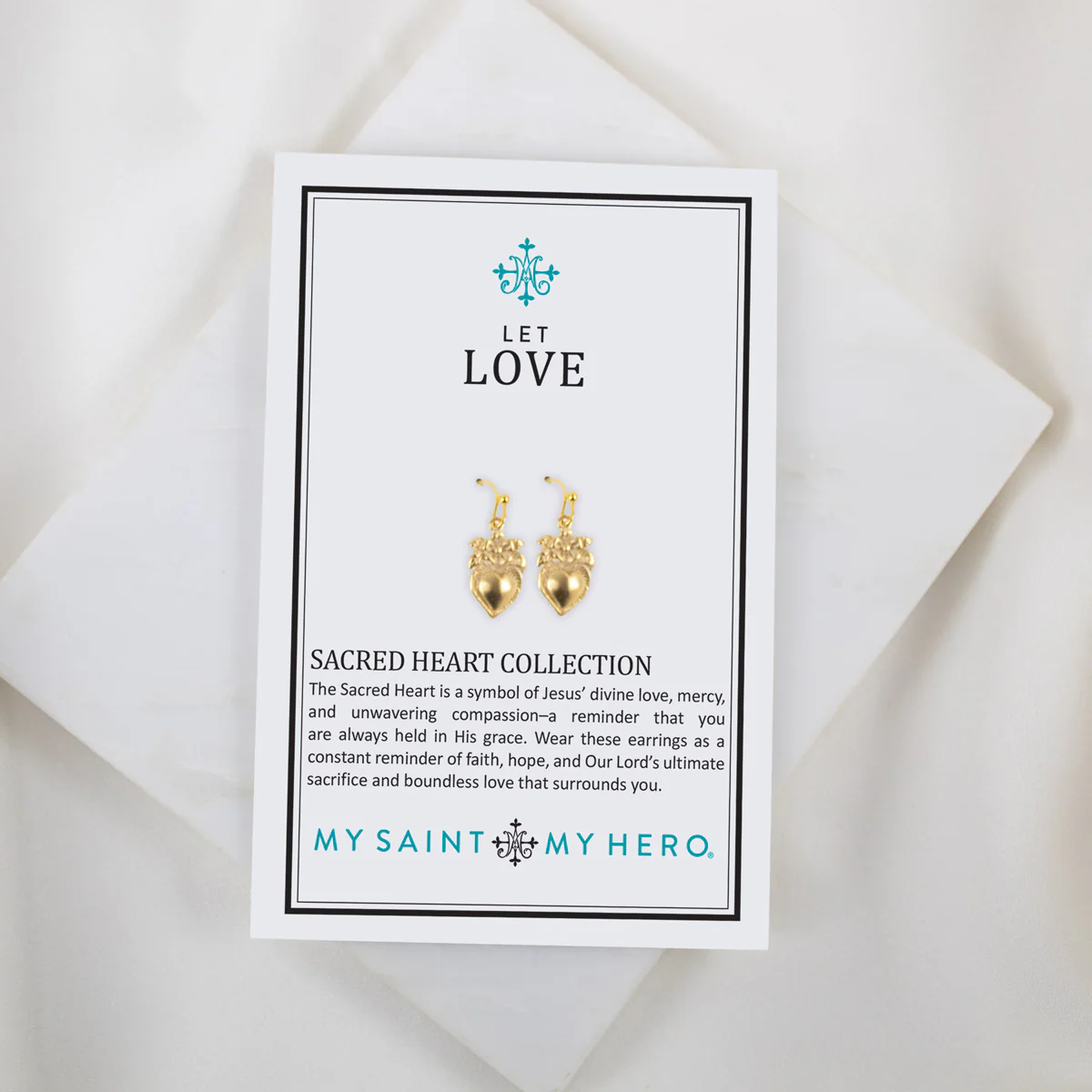 Sacred Heart Flower Earrings – Faith & Love Jewelry - Blessed Bands