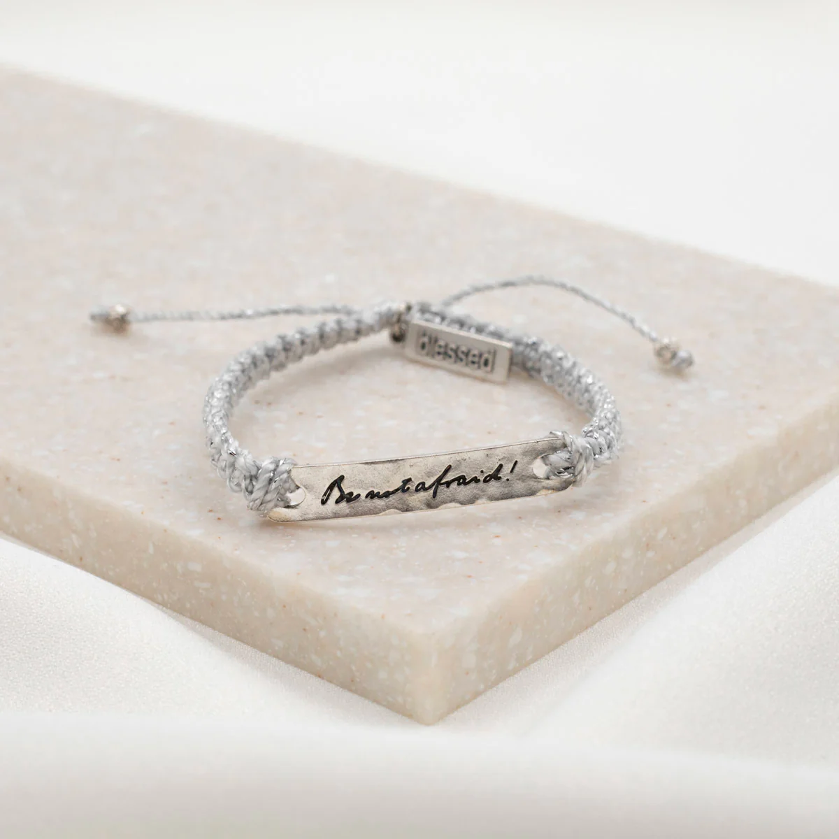Be Not Afraid Metallic Christian Faith Bracelet - Blessed Bands