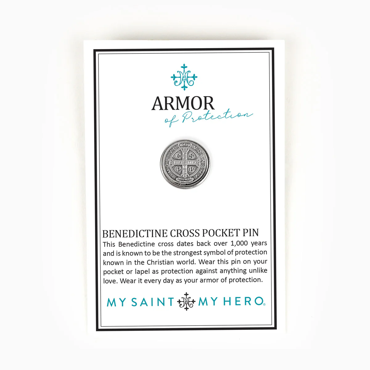 Armor of Protection Benedictine Pocket Pin – Faith Symbol - Blessed Bands