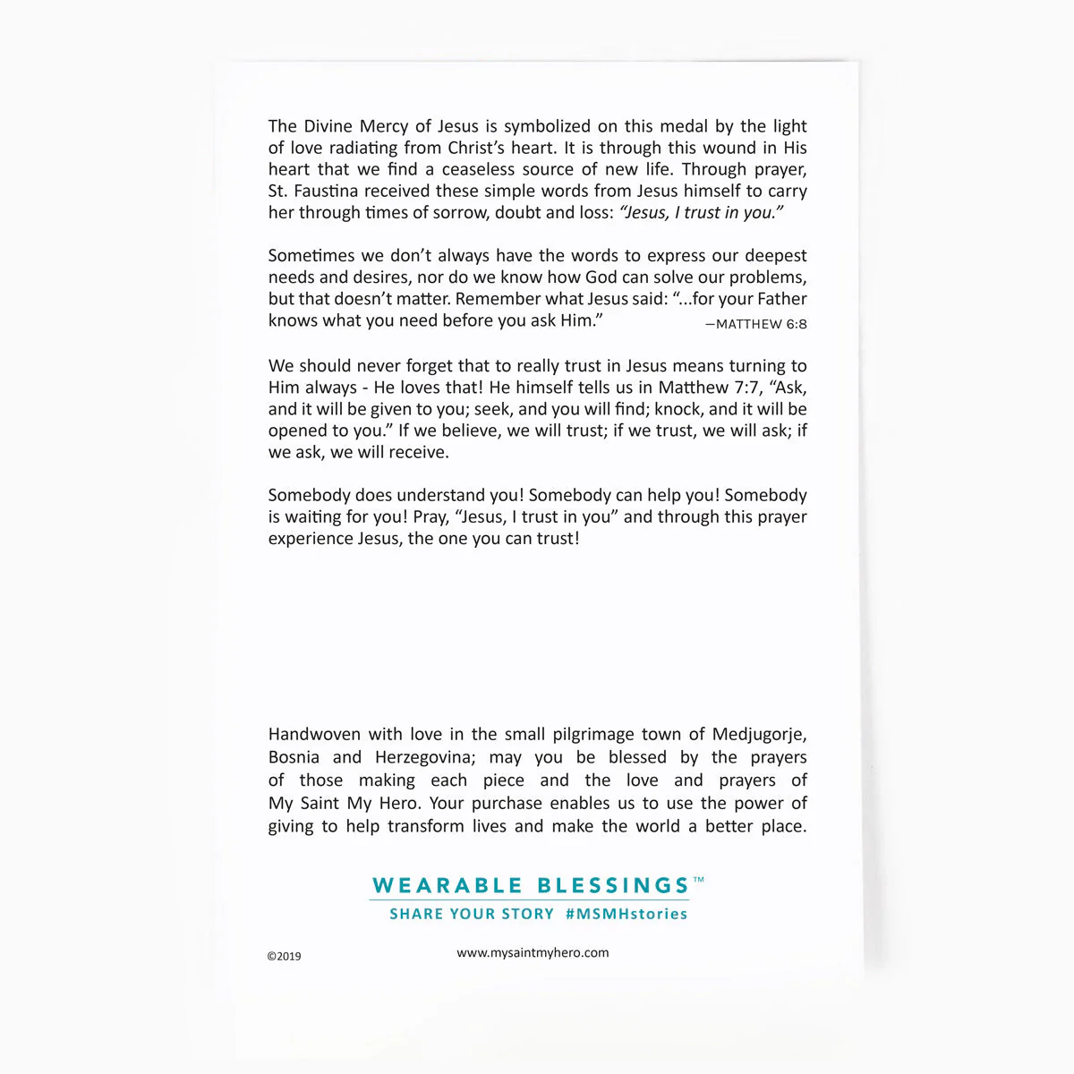 Divine Mercy Blessing Bracelet – Trust & Compassion - Blessed Bands