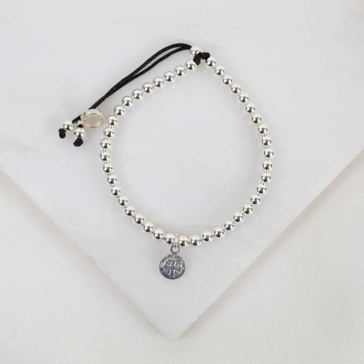 Sterling Silver Benedictine Blessing Beaded Bracelet - Blessed Bands