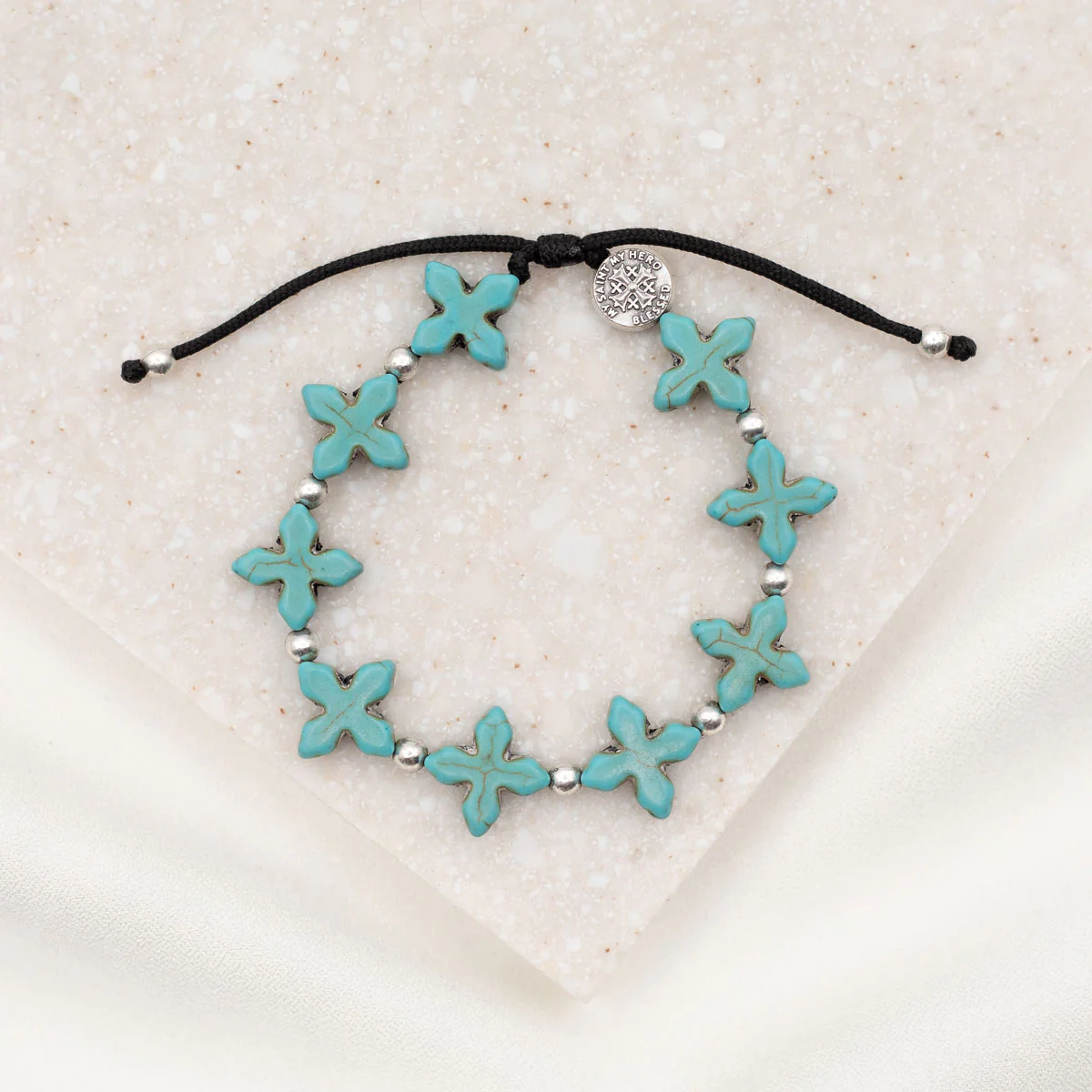 Grounded in Faith Beaded Cross Bracelet – Spiritual Strength - Blessed Bands