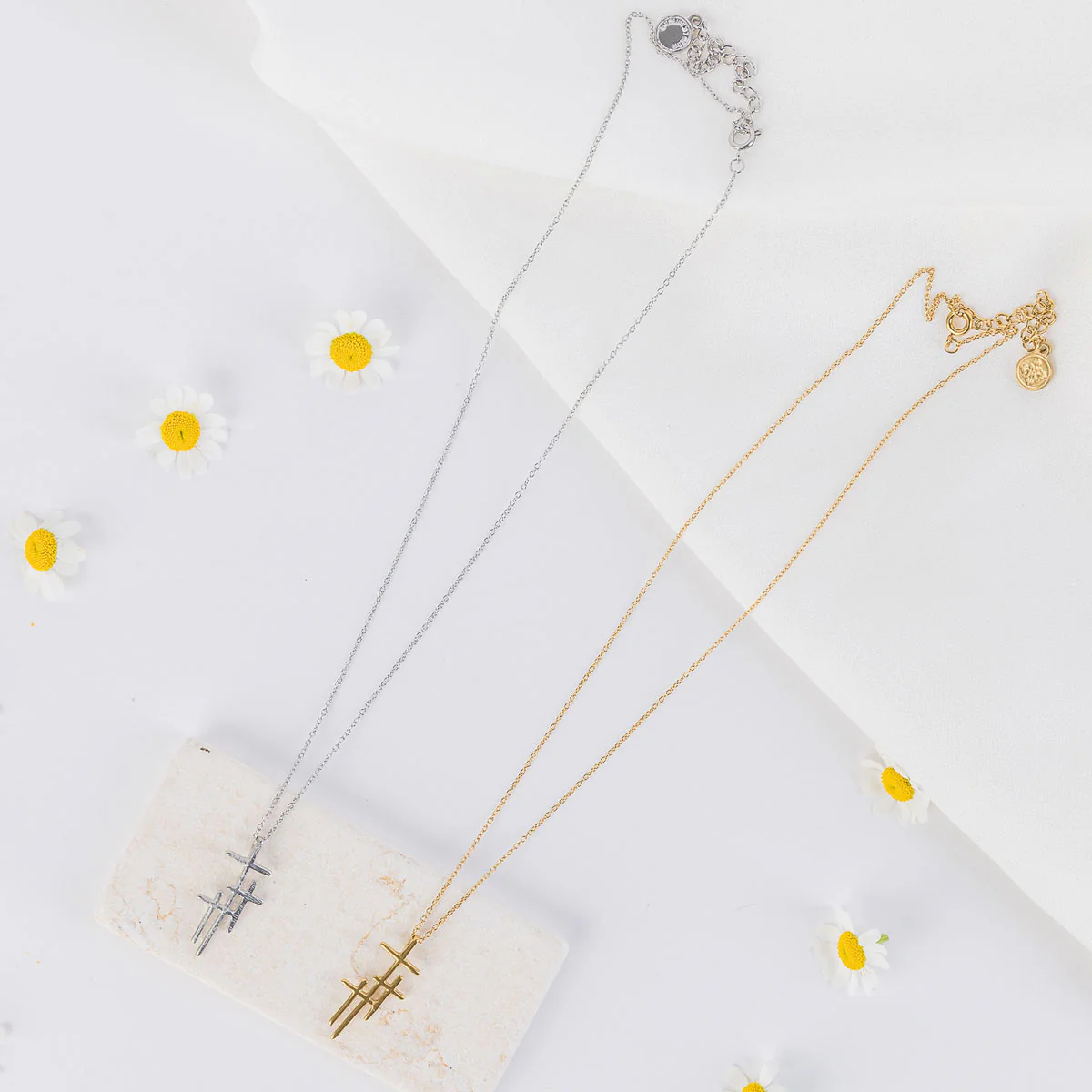 Faithful Light Three Cross Necklace – Hope & Redemption - Blessed Bands